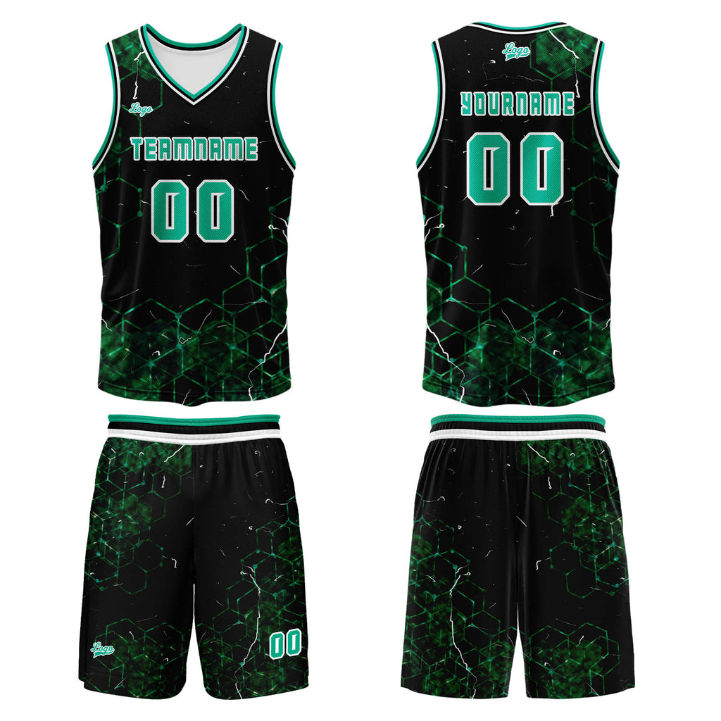 Custom  Green Basketball Jersey Uniform Suit Printed Your Logo Name Number enthsush
