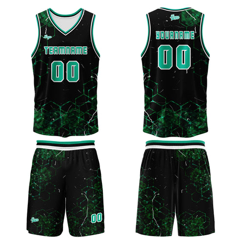 Custom  Green Basketball Jersey Uniform Suit Printed Your Logo Name Number enthsush