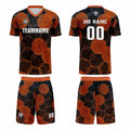 Custom Black Orange Jerseys for Men Women Personalized Soccer Uniforms for Adult and Kid enthsush