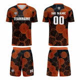 Custom Black Orange Jerseys for Men Women Personalized Soccer Uniforms for Adult and Kid
