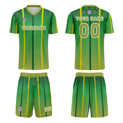 Custom Yellow Green Jerseys for Men Women Personalized Soccer Uniforms for Adult and Kid enthsush