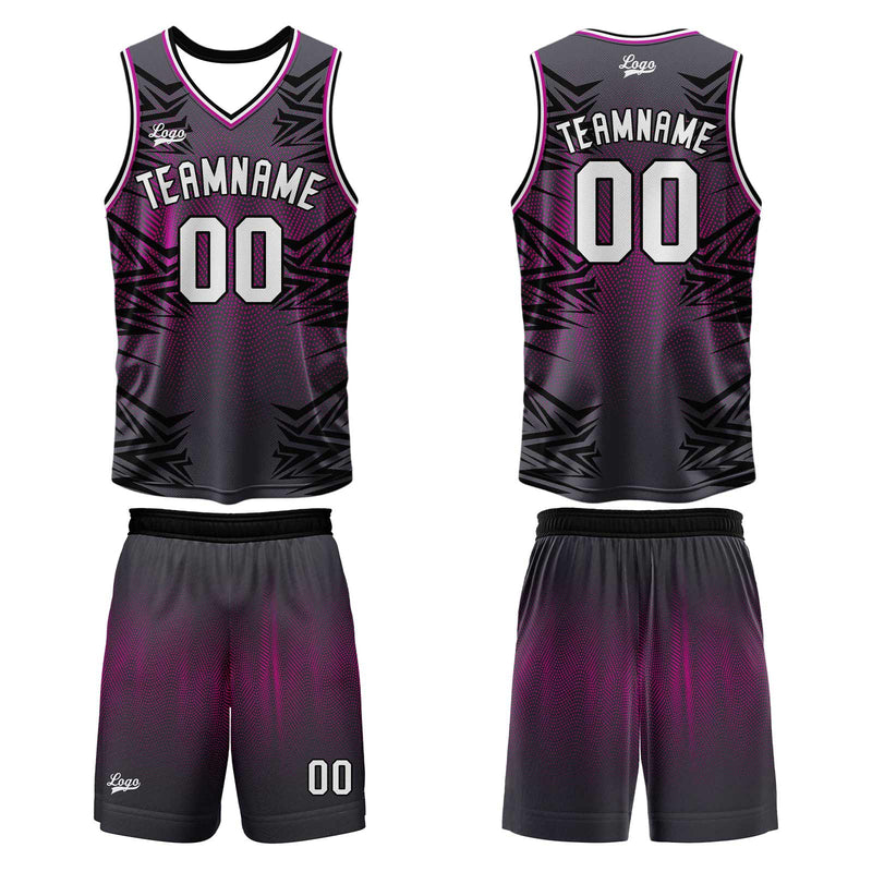 Custom Gray Black Basketball Jersey Uniform Suit Printed Your Logo Name Number