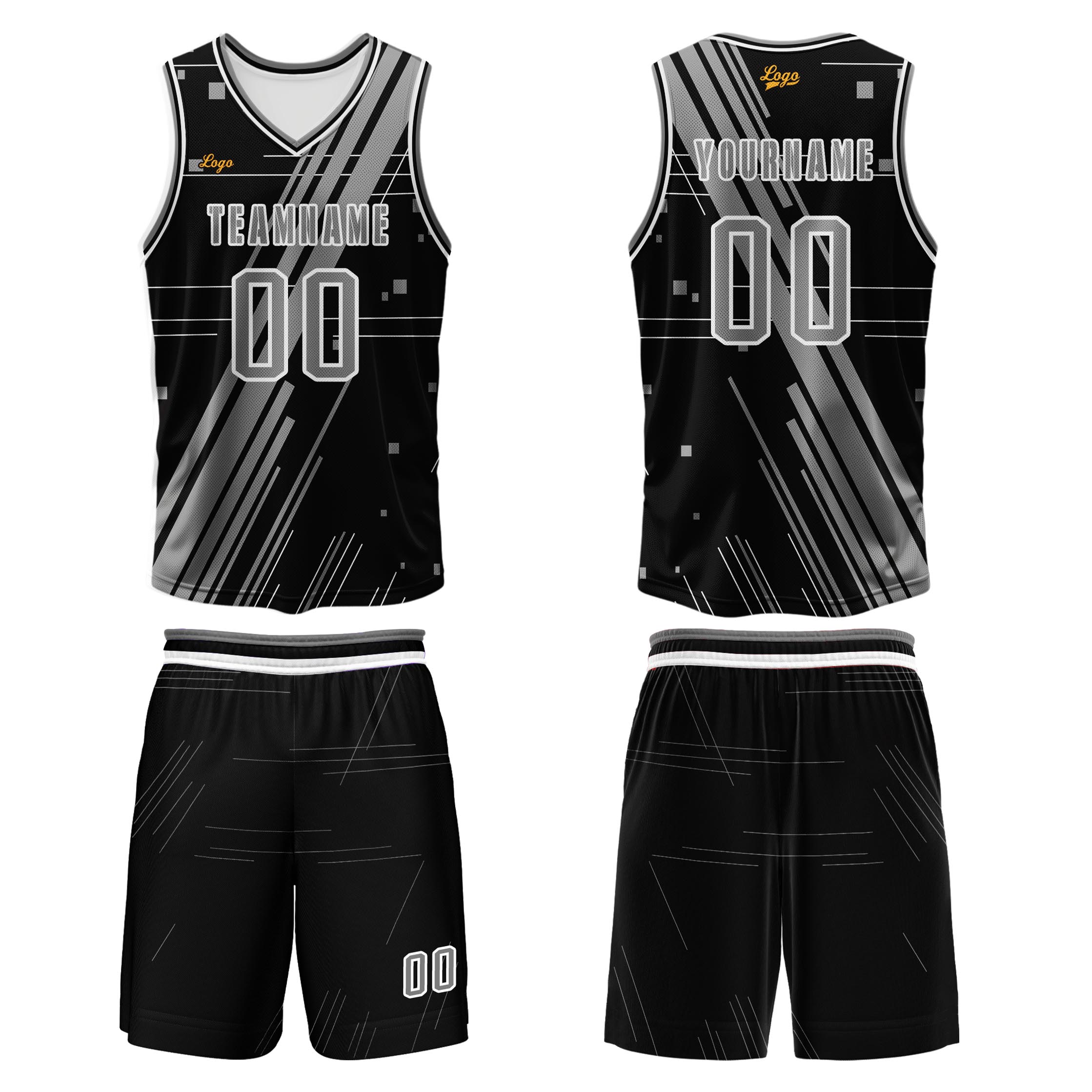 Custom Black Ash Basketball Jersey Uniform Suit Printed Your Logo Name Number enthsush