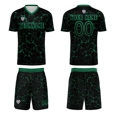Custom Black Green Jerseys for Men Women Personalized Soccer Uniforms for Adult and Kid enthsush