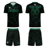 Custom Black Green Jerseys for Men Women Personalized Soccer Uniforms for Adult and Kid