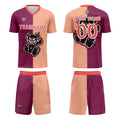Custom Fuchsia Light Brown Jerseys for Men Women Personalized Soccer Uniforms for Adult and Kid enthsush