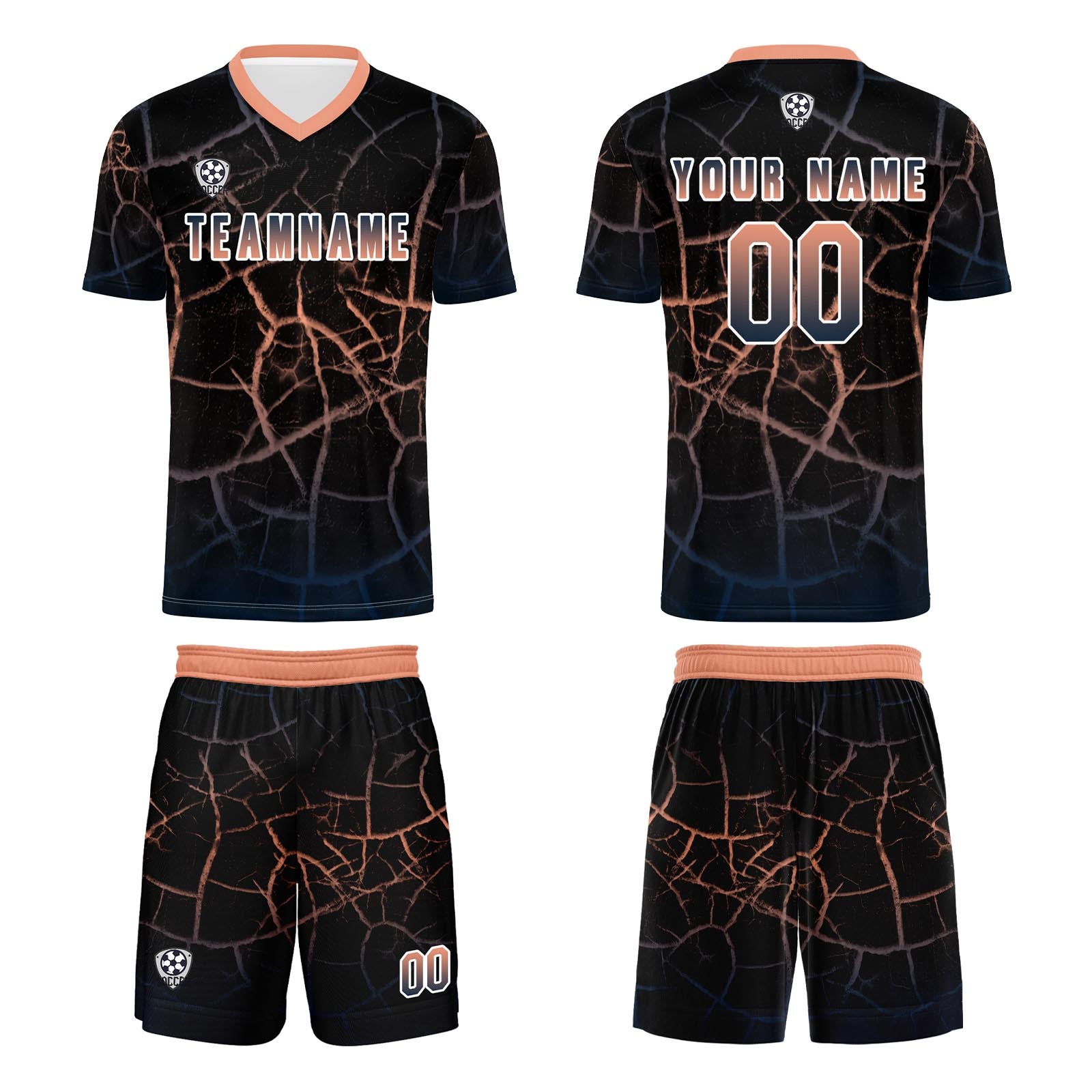 Custom Black Flesh Jerseys for Men Women Personalized Soccer Uniforms for Adult and Kid enthsush