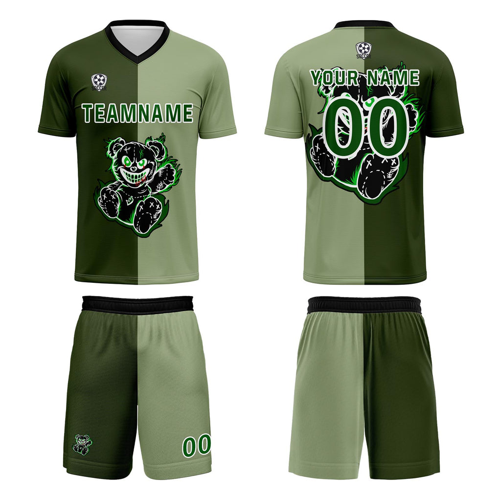 Custom Green Jerseys for Men Women Personalized Soccer Uniforms for Adult and Kid enthsush