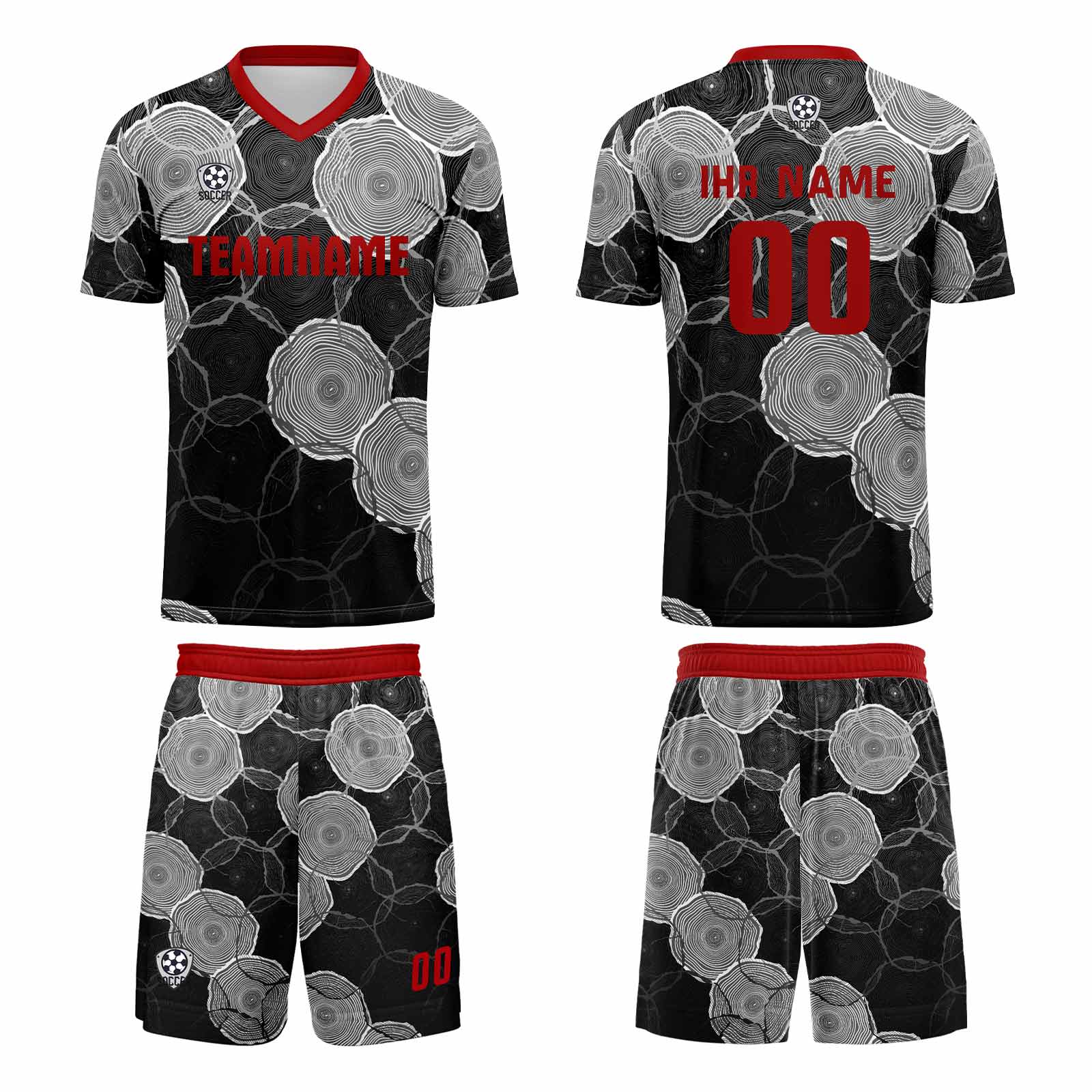 Custom Red Ash Jerseys for Men Women Personalized Soccer Uniforms for Adult and Kid enthsush