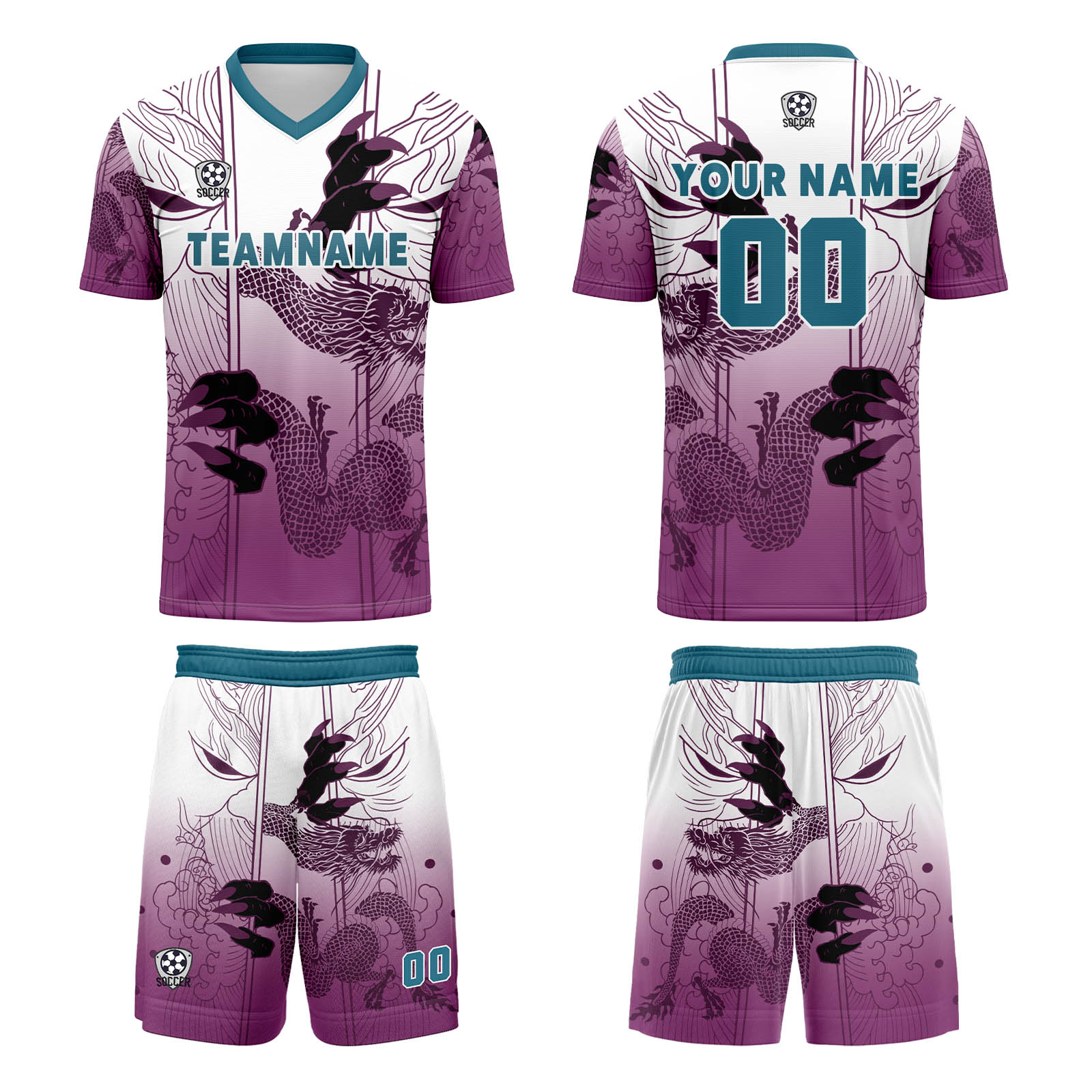 Custom Purple Blue Jerseys for Men Women Personalized Soccer Uniforms for Adult and Kid enthsush