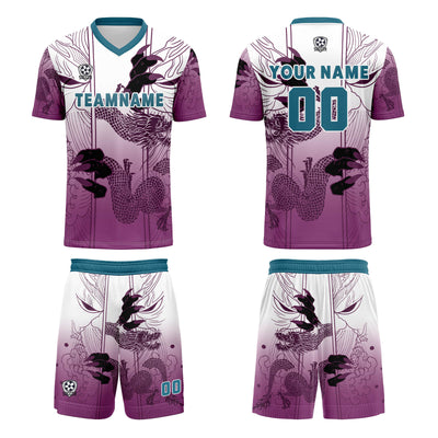 Custom Purple Blue Jerseys for Men Women Personalized Soccer Uniforms for Adult and Kid enthsush