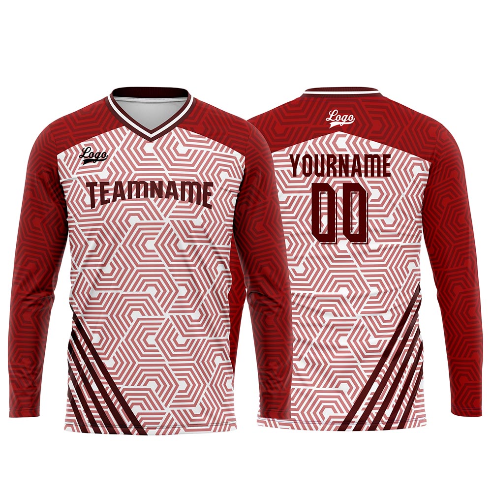 Custom Red Basketball Soccer Football Shooting Long T-Shirt for Adults and Kids enthsush