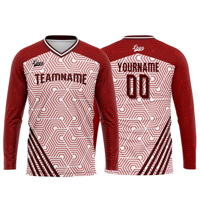 Custom Red Basketball Soccer Football Shooting Long T-Shirt for Adults and Kids enthsush