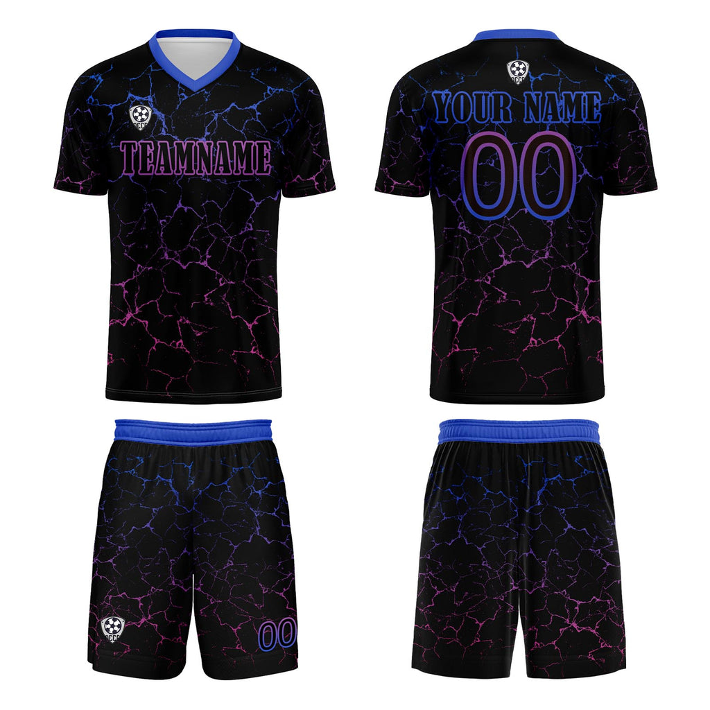 Custom Black Rose Purple Jerseys for Men Women Personalized Soccer Uniforms for Adult and Kid enthsush