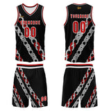 Custom Black Red Basketball Jersey Uniform Suit Printed Your Logo Name Number