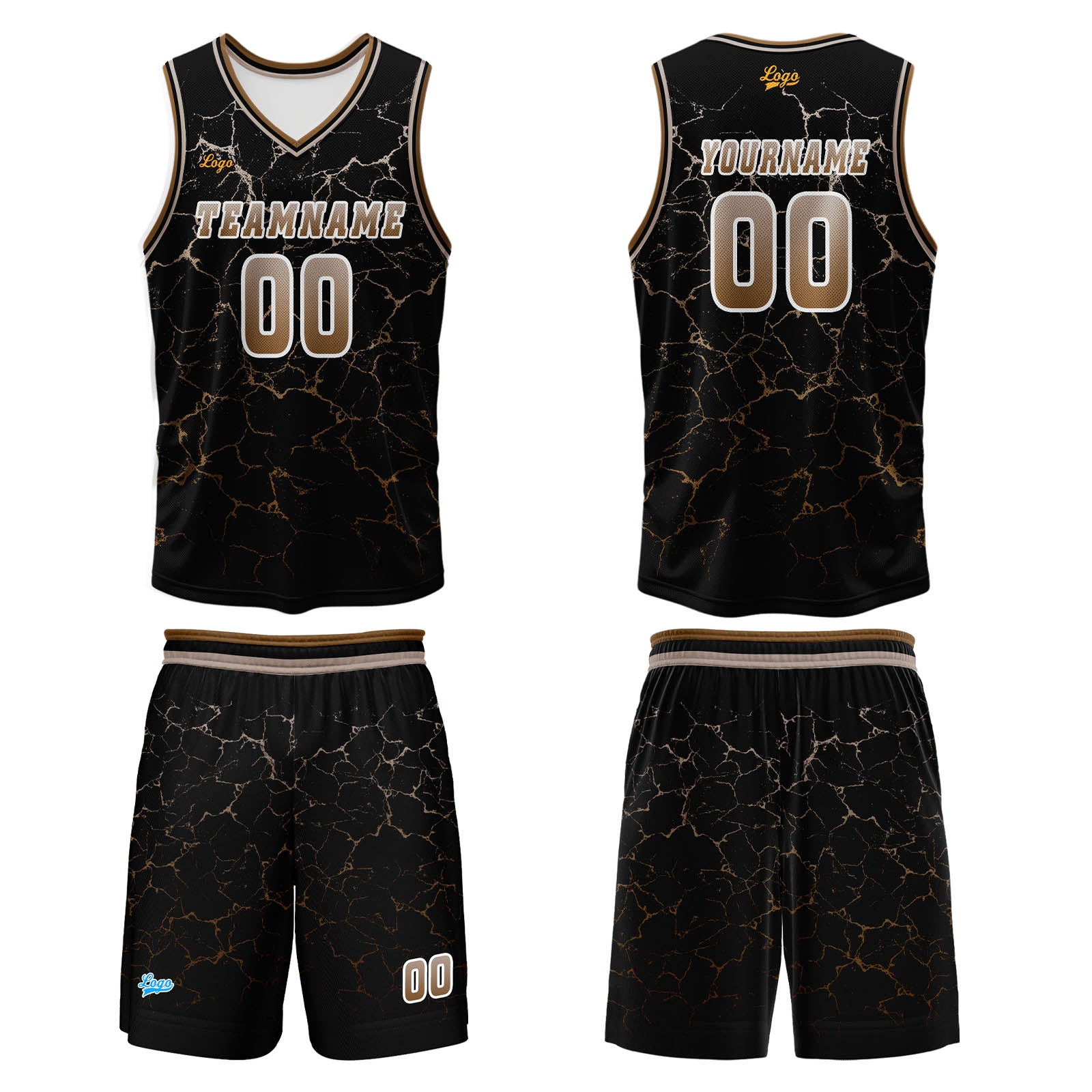 Custom Brown Basketball Jersey Uniform Suit Printed Your Logo Name Number enthsush