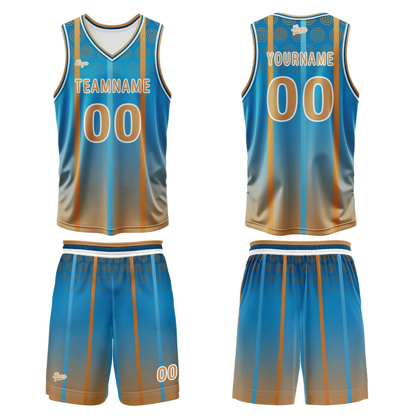 Custom Blue Brown Basketball Jersey Uniform Suit Printed Your Logo Name Number enthsush