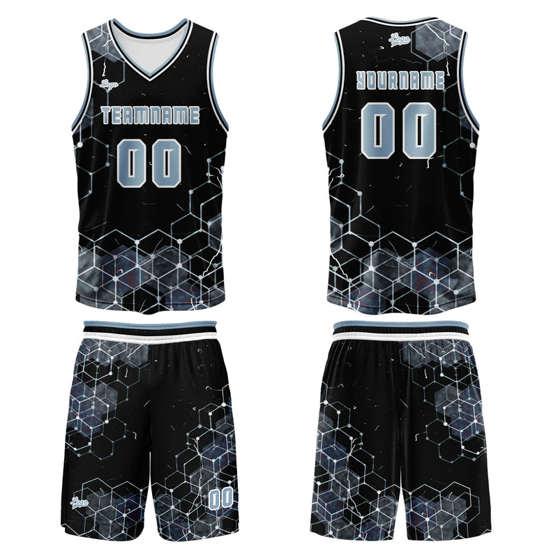 Custom Gray Blue Basketball Jersey Uniform Suit Printed Your Logo Name Number