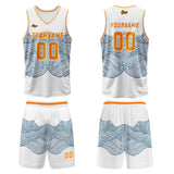Custom White Blue Orange Basketball Jersey Uniform Suit Printed Your Logo Name Number