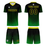 Custom Green Yellow Jerseys for Men Women Personalized Soccer Uniforms for Adult and Kid