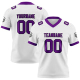 Custom White Purple Football Jersey Personalized Football Shirts for Men Women  Printed Team Name Number Logo