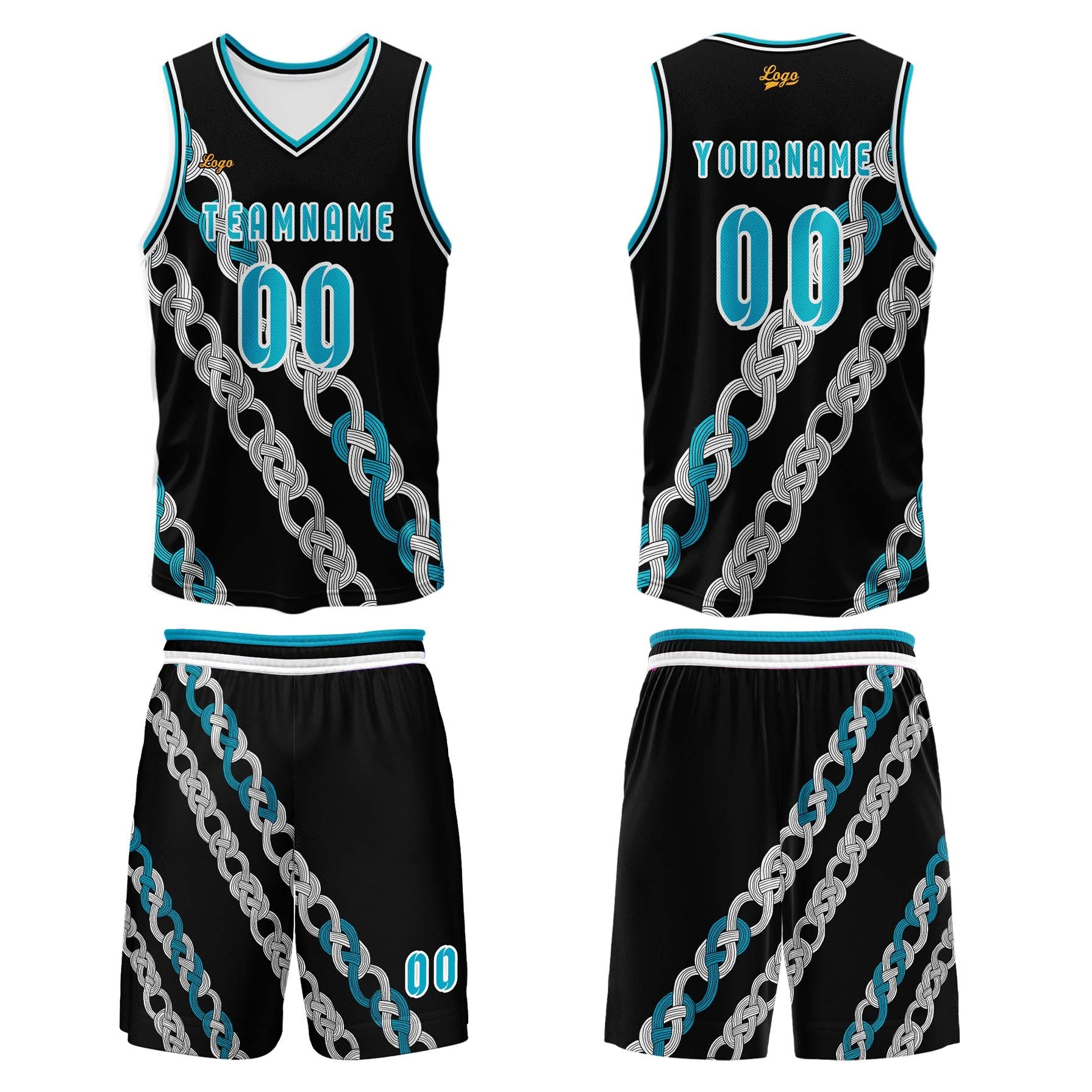 Custom Black Blue Basketball Jersey Uniform Suit Printed Your Logo Name Number enthsush