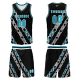 Custom Black Blue Basketball Jersey Uniform Suit Printed Your Logo Name Number