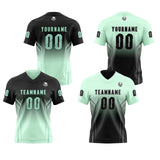 Custom Black Light Green Reversible Football Jersey Personalized Gradient Football Shirts for Men Printed Team Name Number Logo