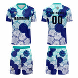 Custom Cyan Blue Jerseys for Men Women Personalized Soccer Uniforms for Adult and Kid