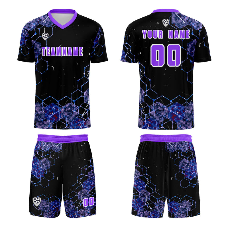 Custom Purple Jerseys for Men Women Personalized Soccer Uniforms for Adult and Kid