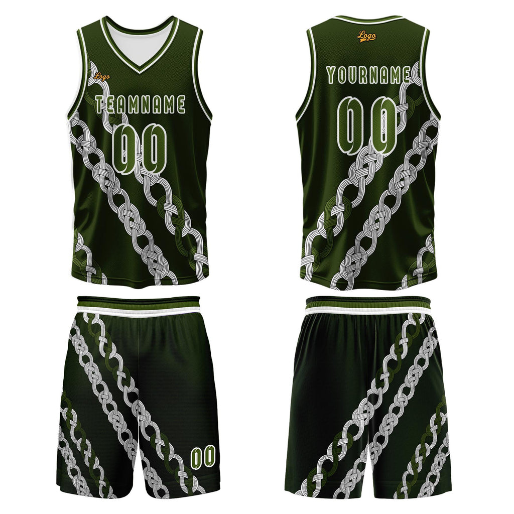 Custom Olive Green Basketball Jersey Uniform Suit Printed Your Logo Name Number enthsush