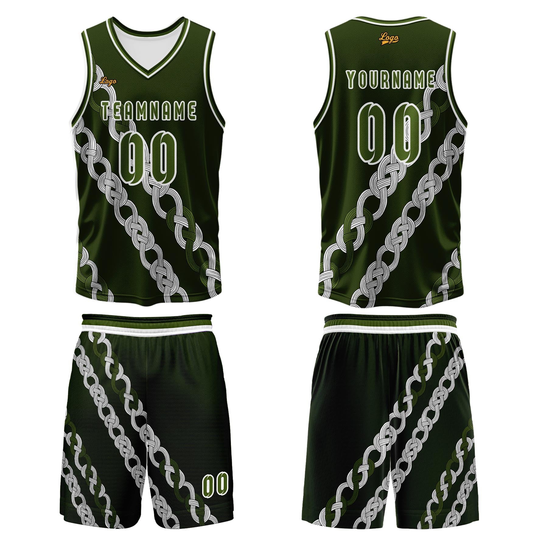 Custom Olive Green Basketball Jersey Uniform Suit Printed Your Logo Name Number enthsush