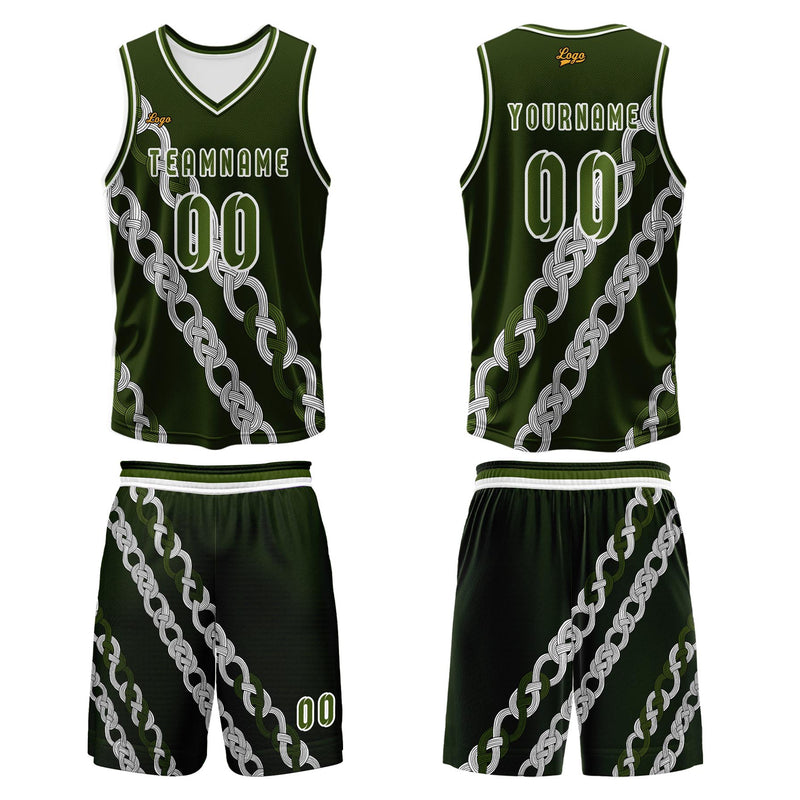 Custom Olive Green Basketball Jersey Uniform Suit Printed Your Logo Name Number