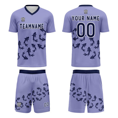 Custom Light Purple Jerseys for Men Women Personalized Soccer Uniforms for Adult and Kid enthsush