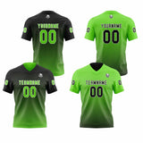 Custom Black Green Reversible Football Jersey Personalized Gradient Football Shirts for Men Printed Team Name Number Logo