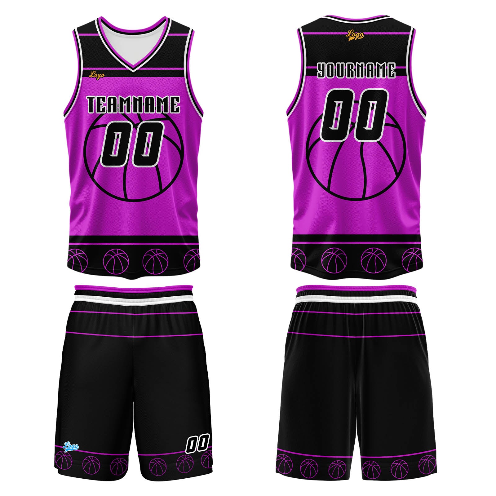 Custom White Purple Basketball Jersey Uniform Suit Printed Your Logo Name Number enthsush