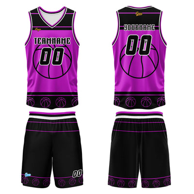 Custom White Purple Basketball Jersey Uniform Suit Printed Your Logo Name Number enthsush