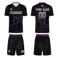 Custom Black Deep Purple Jerseys for Men Women Personalized Soccer Uniforms for Adult and Kid enthsush