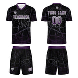 Custom Black Deep Purple Jerseys for Men Women Personalized Soccer Uniforms for Adult and Kid