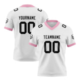 Custom White Pink Football Jersey Personalized Football Shirts for Men Women  Printed Team Name Number Logo
