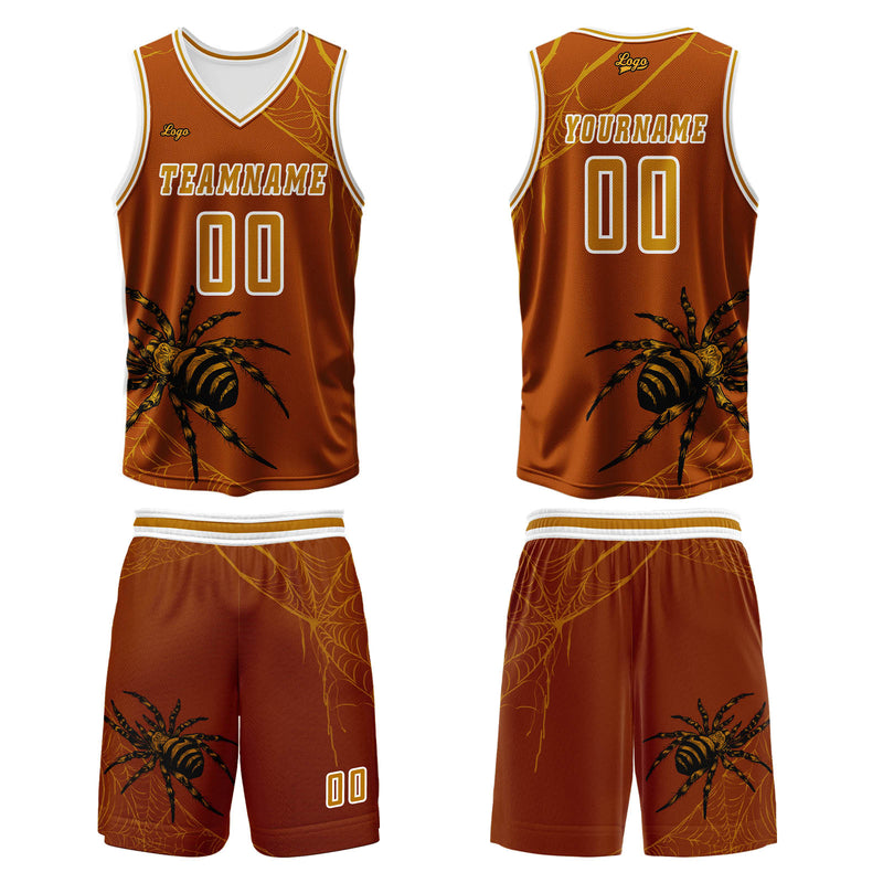 Custom Orange Basketball Jersey Uniform Suit Printed Your Logo Name Number