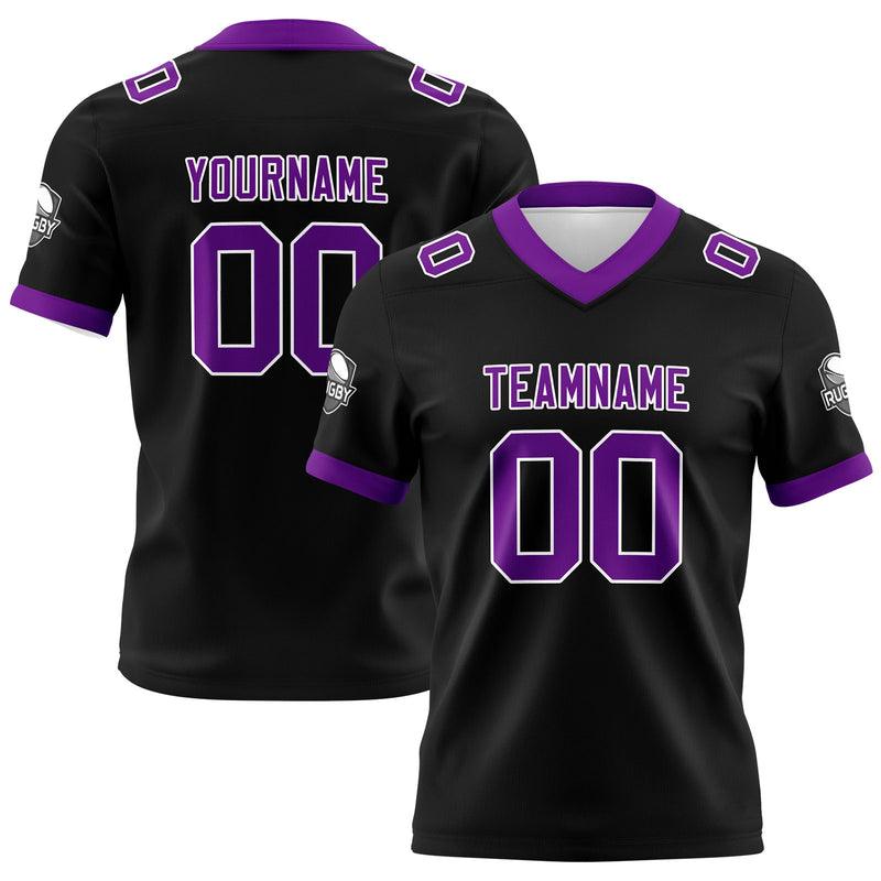 Custom Black Purple Football Jersey Personalized Football Shirts for Men Women  Printed Team Name Number Logo