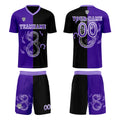 Custom Purple Black Soccer Jerseys for Men Women Personalized Soccer Uniforms for Adult and Kid enthsush