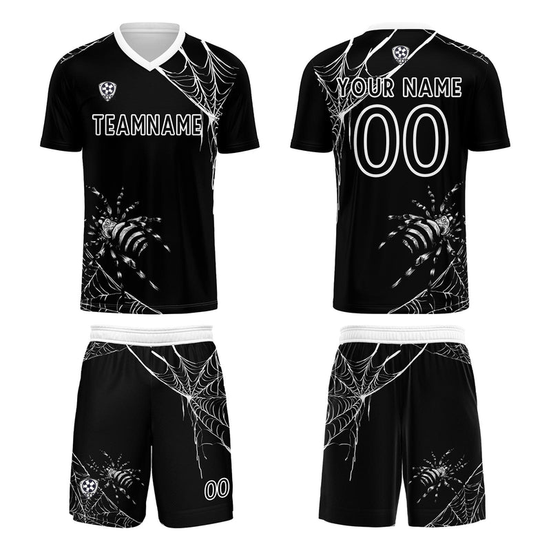 Custom Black Jerseys for Men Women Personalized Soccer Uniforms for Adult and Kid