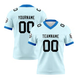 Custom Cyan Black Football Jersey Personalized Football Shirts for Men Women  Printed Team Name Number Logo