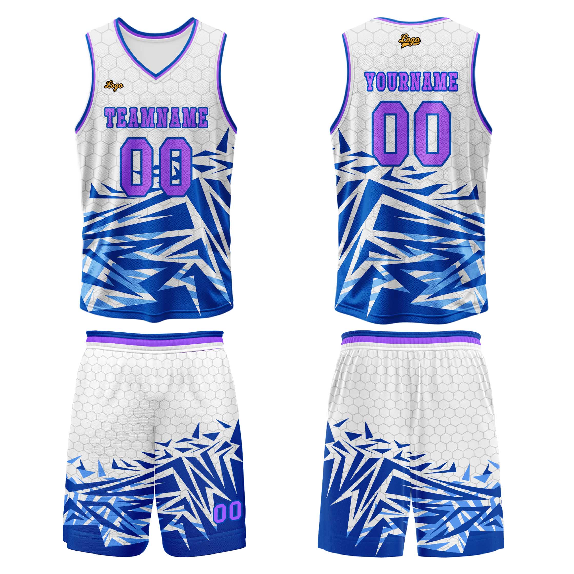Custom Blue Violet Basketball Jersey Uniform Suit Printed Your Logo Name Number enthsush