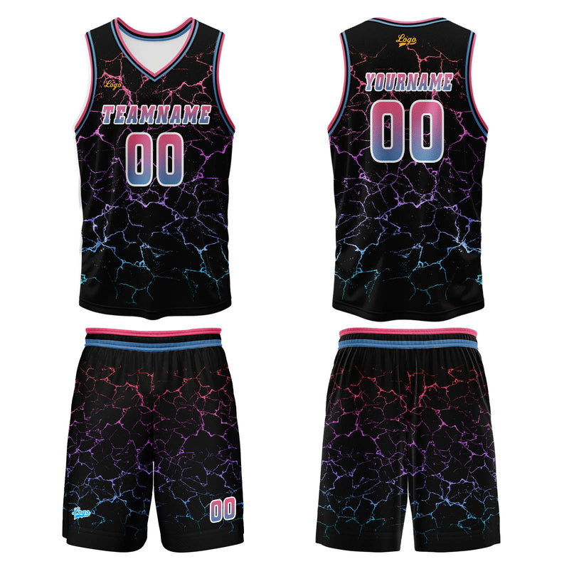 Custom Pink Blue Basketball Jersey Uniform Suit Printed Your Logo Name Number