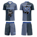 Custom Gray Blue Jerseys for Men Women Personalized Soccer Uniforms for Adult and Kid enthsush