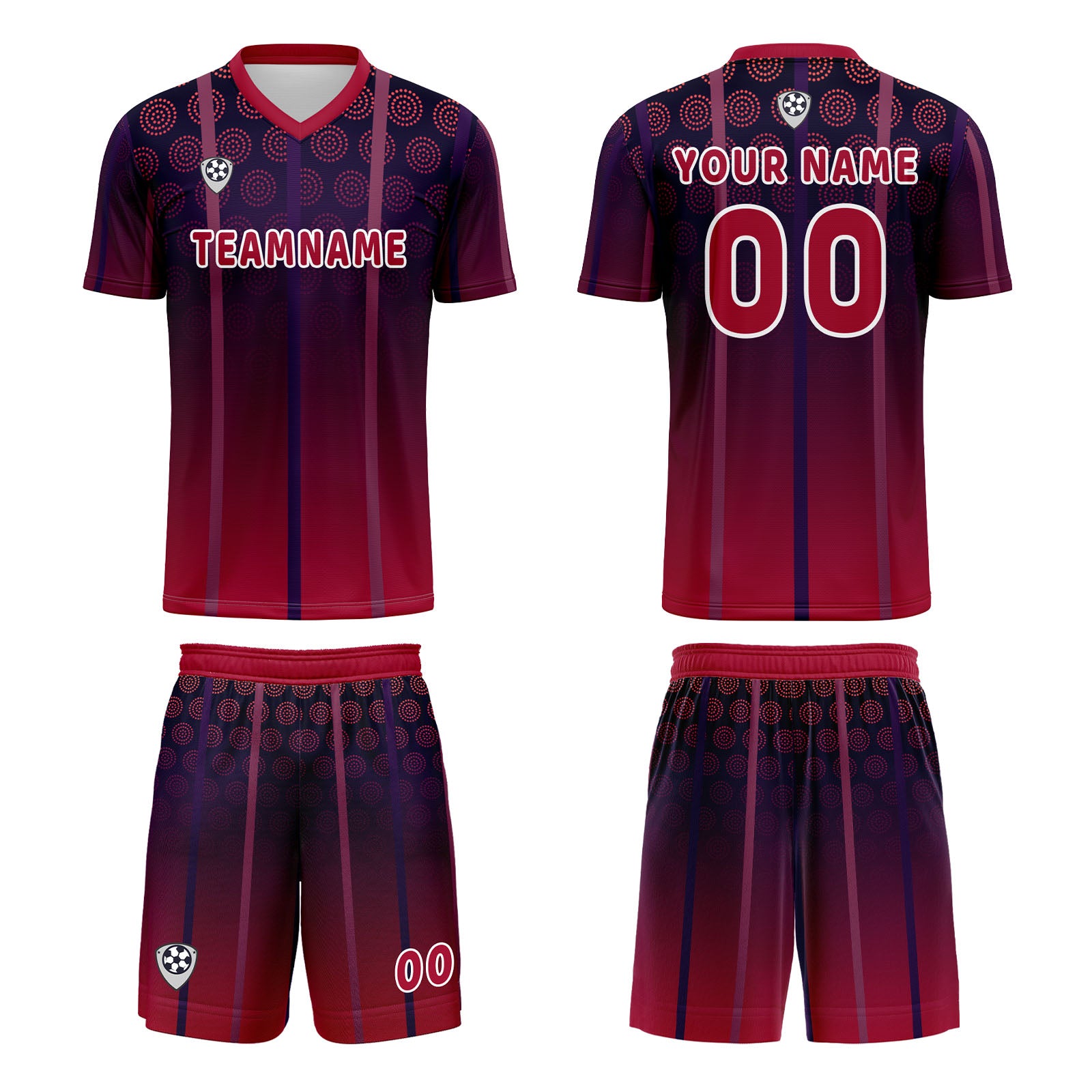 Custom Red Purple Jerseys for Men Women Personalized Soccer Uniforms for Adult and Kid enthsush