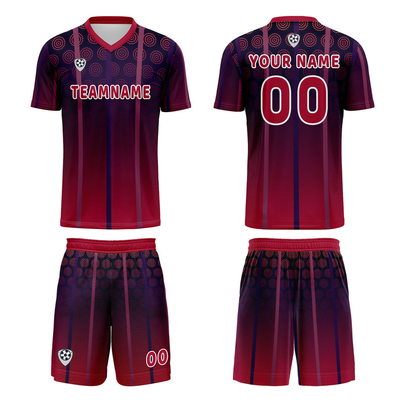 Custom Red Purple Jerseys for Men Women Personalized Soccer Uniforms for Adult and Kid